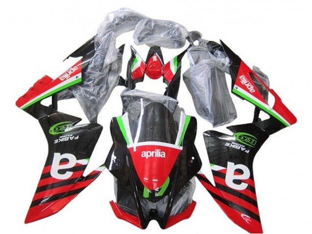2009-2015 Aprilia RSV4 1000 Motorcycle Fairings - Red Green Black Stripe Canada