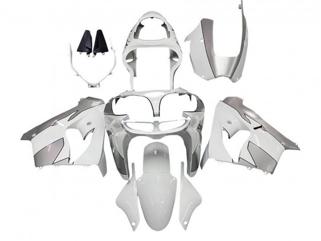2000-2001 Kawasaki ZX9R Motorcycle Fairings - White Silver Canada