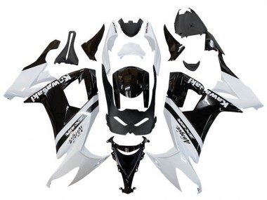 2008-2010 Kawasaki ZX10R Motorcycle Fairings - White Glossy Black Stripe Canada