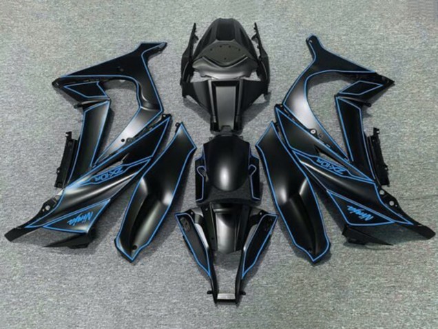 2011-2015 Kawasaki ZX10R Motorcycle Fairings - Matte Black Blue Canada