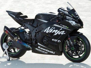 2016-2020 Kawasaki ZX10R Motorcycle Fairings - Matte Black White Elf Ninja Canada