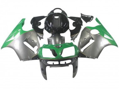 2000-2001 Kawasaki ZX12R Motorcycle Fairings - Silver Green Black Canada