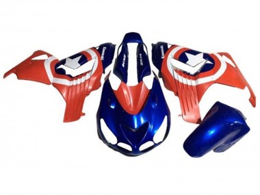2006-2011 Kawasaki ZX14R ZZR1400 Motorcycle Fairings - Blue Red White Star Captain America Canada
