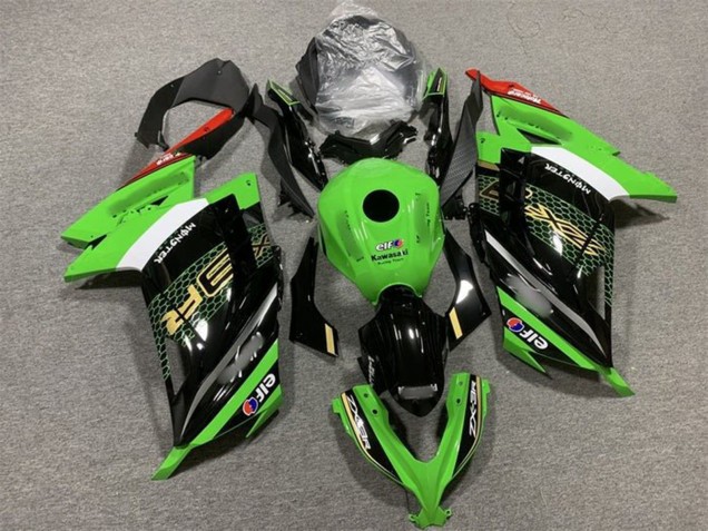 2013-2024 Kawasaki EX300 Motorcycle Fairings - Green White Black Red Elf Canada