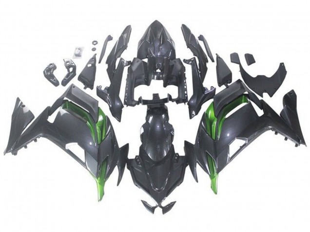 2020-2026 Kawasaki Ninja 650 EX650 Motorcycle Fairings - Faux Carbon Fiber Green Canada