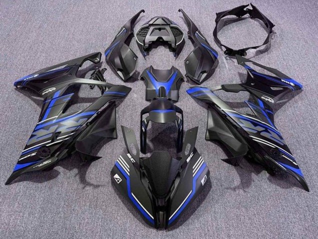 2019-2022 BMW S1000RR Motorcycle Fairings - Matte Black Blue White Stripe Canada