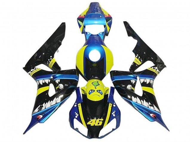 2006-2007 Honda CBR1000RR Motorcycle Fairings - Blue Yellow Glossy Black Shark 46 Canada
