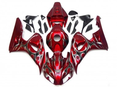 2006-2007 Honda CBR1000RR Motorcycle Fairings - Red Silver Tribal Canada