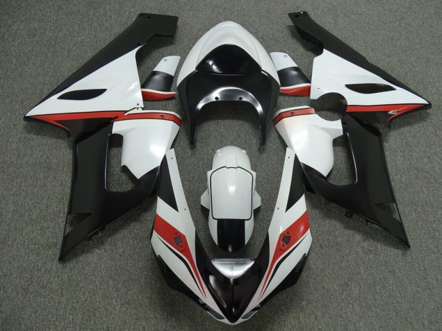 2005-2006 Kawasaki ZX6R Motorcycle Fairings - White Black Red Canada