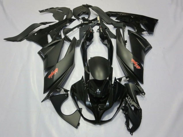 2007-2008 Kawasaki ZX6R Motorcycle Fairings - Matte Black Black Red Canada