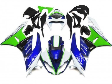 2007-2008 Kawasaki ZX6R Motorcycle Fairings - White Blue Green Black Canada