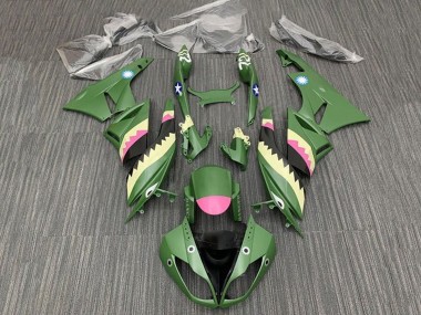 2009-2012 Kawasaki ZX6R Motorcycle Fairings - Yellow Pink Matte Green Shark Canada