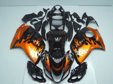 2008-2020 Glossy Black Orange Flame Suzuki GSXR 1300 Hayabusa Motorcycle Fairings Canada