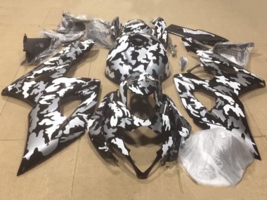 2000-2002 Suzuki GSXR1000 Motorcycle Fairings - Black White Grey Camouflage Canada