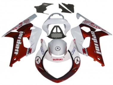 2000-2002 Suzuki GSXR1000 Motorcycle Fairings - White Red Jordan Canada