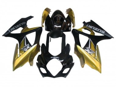 2005-2006 Suzuki GSXR 1000 Motorcycle Fairings - Black Gold Silver Canada