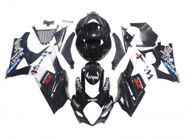 2005-2006 Suzuki GSXR 1000 Motorcycle Fairings - Glossy Black White West Canada