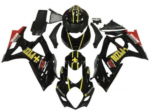 2005-2006 Suzuki GSXR 1000 Motorcycle Fairings - Black Gold Rizla Red Canada