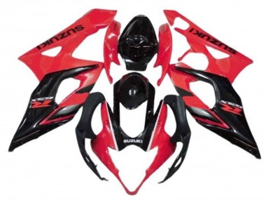 2005-2006 Suzuki GSXR 1000 Motorcycle Fairings - Red Glossy Black Stripe Canada
