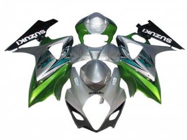 2005-2006 Suzuki GSXR 1000 Motorcycle Fairings - Silver Green Black Canada