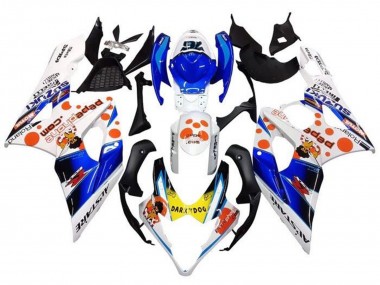 2005-2006 Suzuki GSXR 1000 Motorcycle Fairings - White Blue Orange Yellow Dark Dog Canada