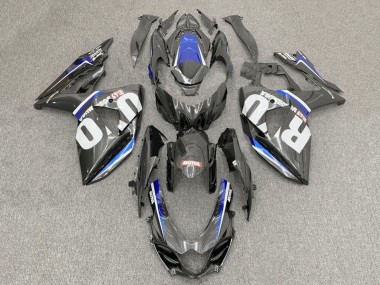 2017-2025 Suzuki GSXR1000 Motorcycle Fairings - Faux Carbon Fiber White Blue Canada