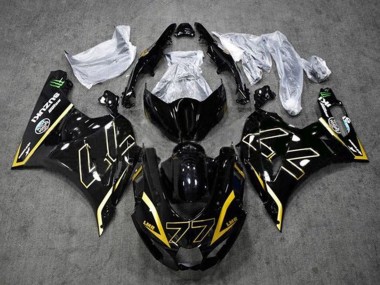 2017-2025 Suzuki GSXR1000 Motorcycle Fairings - Black Gold 77 Canada