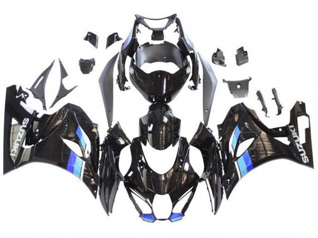 2017-2025 Suzuki GSXR1000 Motorcycle Fairings - Black Blue Stripe Canada