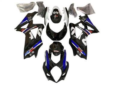 2007-2008 Suzuki GSXR 1000 Motorcycle Fairings - Black White Blue Yoshimura Canada