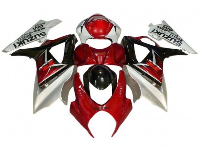 2007-2008 Suzuki GSXR 1000 Motorcycle Fairings - Red Black Silver Canada