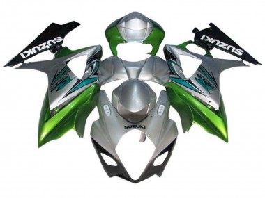 2007-2008 Suzuki GSXR 1000 Motorcycle Fairings - Silver Green Black Canada