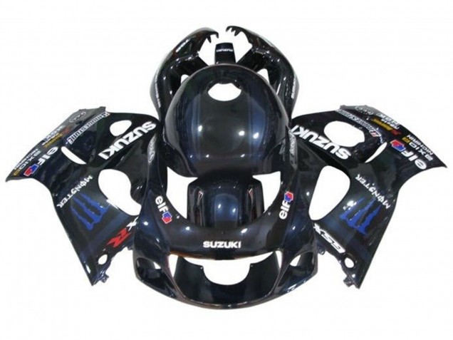 1996-2000 Suzuki GSXR 600 / GSXR 750 Motorcycle Fairings - Black Dark Blue Monster Canada