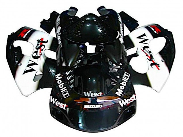 1996-2000 Suzuki GSXR 600 / GSXR 750 Motorcycle Fairings - Black White West Canada