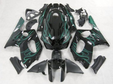 1996-2007 Yamaha YZF600R Thundercat Motorcycle Fairings - Black Green Flame Canada