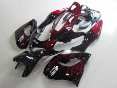 1997-2007 Yamaha YZF 1000R Thunderace Motorcycle Fairings - Black White Red Flame Canada