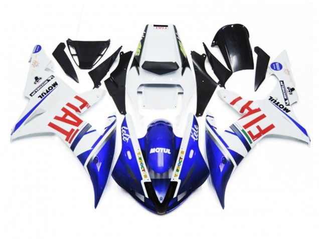 2002-2003 Yamaha YZF 1000 R1 Motorcycle Fairings - White Blue Red Fiat Motul Canada