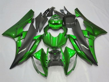 2006-2007 Yamaha YZF R6 Motorcycle Fairings - Green Matte Black Canada
