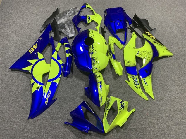 2008-2016 Yamaha YZF R6 Motorcycle Fairings - Blue Neon Yellow 46 Canada