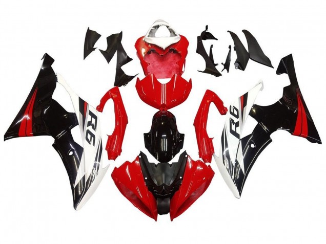 2008-2016 Yamaha YZF R6 Motorcycle Fairing Kits - White Red Glossy Black Canada