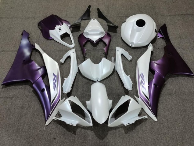 2008-2016 Yamaha YZF R6 Motorcycle Fairing - White Purple Canada