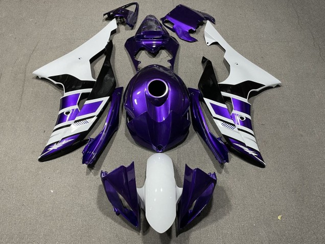 2008-2016 Yamaha YZF R6 Motorcycle Fairings - White Purple Black Stripe Canada