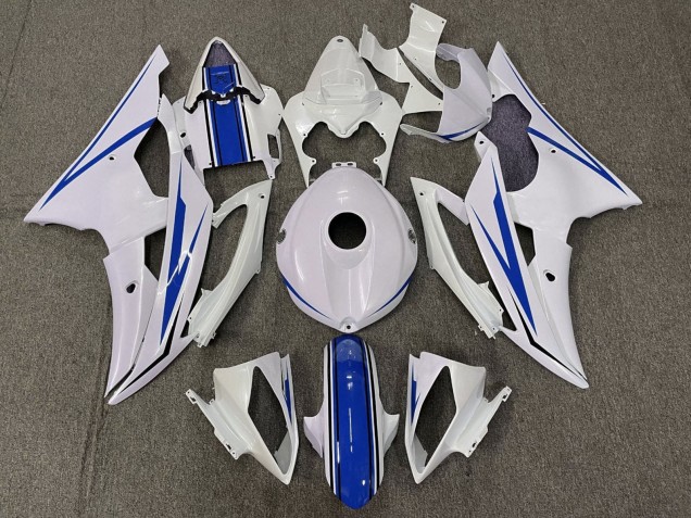 2008-2016 Yamaha YZF R6 Motorcycle Fairing Kits - White Blue Canada