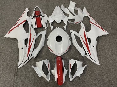 2008-2016 Yamaha YZF R6 Motorcycle Fairing - Pearl White Red Canada