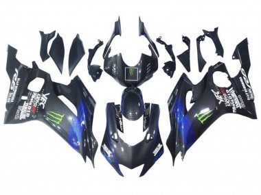 2017-2025 Yamaha YZF R6 Motorcycle Fairings - Blue Black Faux Carbon Fiber Green Monster Canada