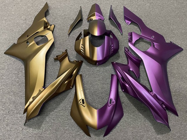 2017-2025 Yamaha YZF R6 Motorcycle Fairings - Matte Gold Purple Split Canada