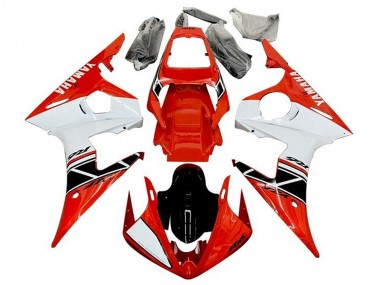 2003-2004 Yamaha YZF R6 Motorcycle Fairings - Red White Glossy Black Stripe Canada