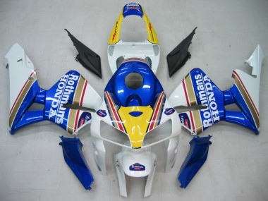 2005-2006 Honda CBR600RR Motorcycle Fairings - Blue White Yellow Rothmans Canada