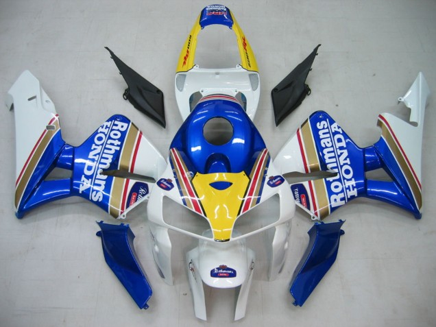 2005-2006 Honda CBR600RR Motorcycle Fairings - Blue White Yellow Rothmans Canada