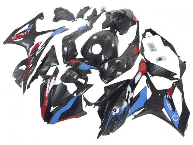 2023-2024 BMW S1000RR Motorcycle Fairings - Blue Red Carbon Fiber Canada