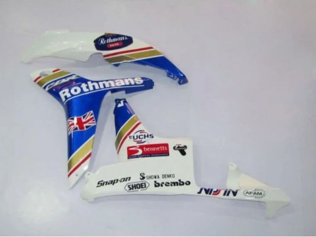 2007-2008 Honda CBR600RR Motorcycle Fairings - White Blue Yellow Rothmans Canada